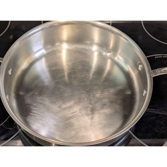 All-Clad Stainless Steel 11" Saute Pan Skillet Heavy Duty Cookware - Picture 7 of 14